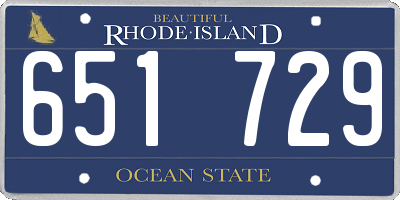 RI license plate 651729