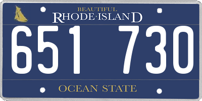RI license plate 651730