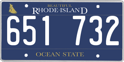 RI license plate 651732