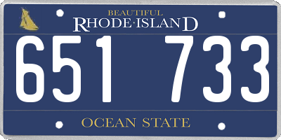 RI license plate 651733