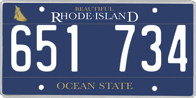RI license plate 651734