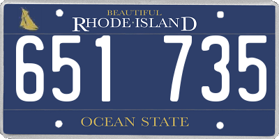 RI license plate 651735