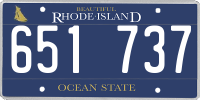RI license plate 651737