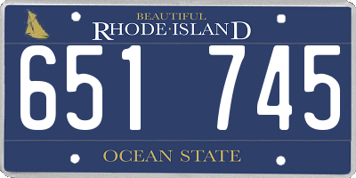 RI license plate 651745