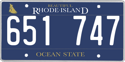 RI license plate 651747