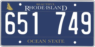 RI license plate 651749