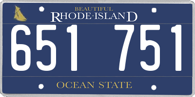 RI license plate 651751