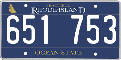 RI license plate 651753