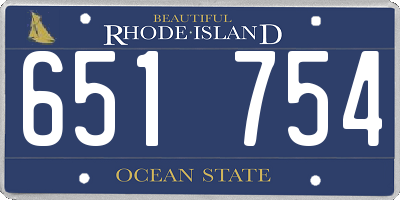 RI license plate 651754