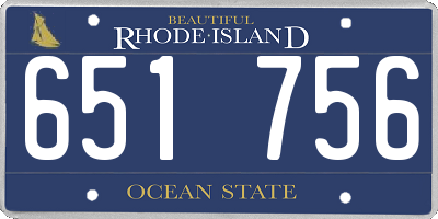 RI license plate 651756