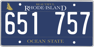 RI license plate 651757