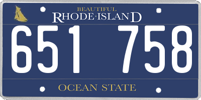 RI license plate 651758