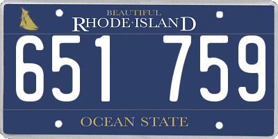 RI license plate 651759