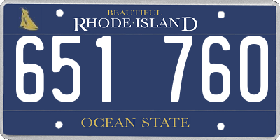 RI license plate 651760