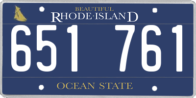 RI license plate 651761