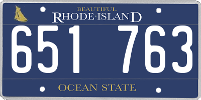 RI license plate 651763