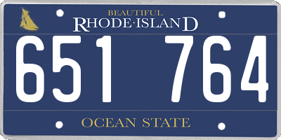 RI license plate 651764
