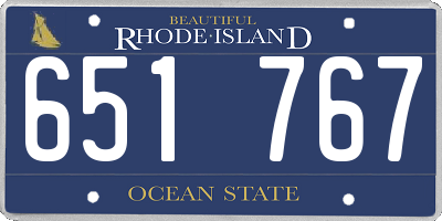 RI license plate 651767
