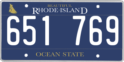 RI license plate 651769