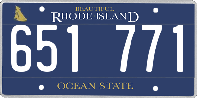 RI license plate 651771