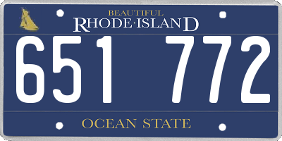 RI license plate 651772