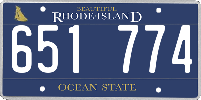RI license plate 651774
