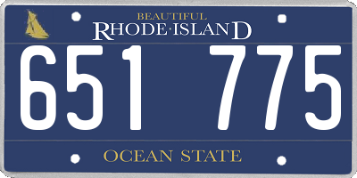 RI license plate 651775