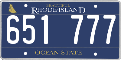 RI license plate 651777