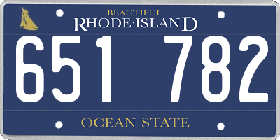 RI license plate 651782