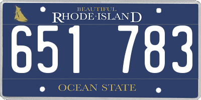RI license plate 651783