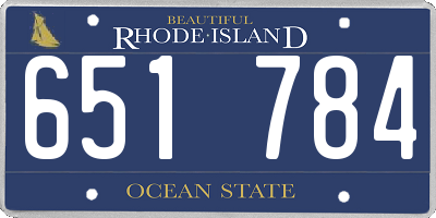 RI license plate 651784