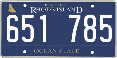 RI license plate 651785