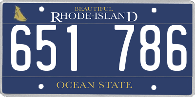 RI license plate 651786