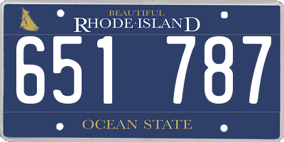 RI license plate 651787