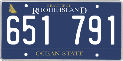 RI license plate 651791