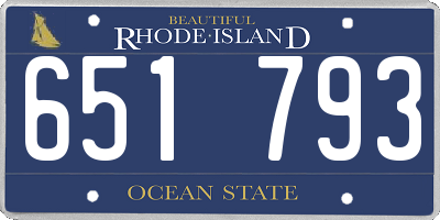 RI license plate 651793