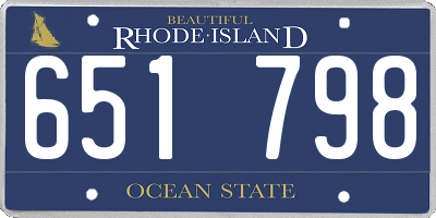 RI license plate 651798