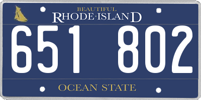 RI license plate 651802
