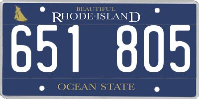 RI license plate 651805