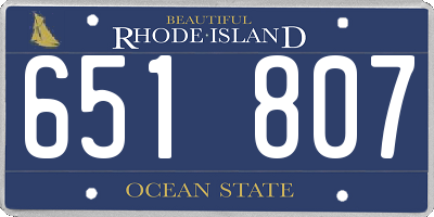 RI license plate 651807