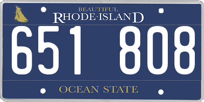 RI license plate 651808