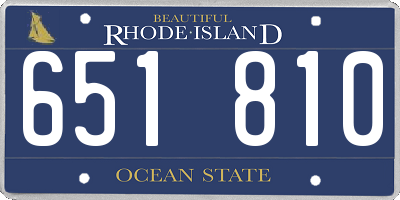 RI license plate 651810