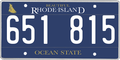 RI license plate 651815