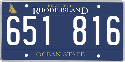 RI license plate 651816