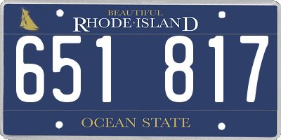 RI license plate 651817