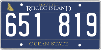 RI license plate 651819