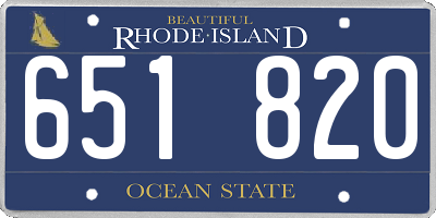 RI license plate 651820
