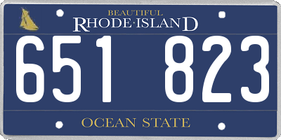 RI license plate 651823