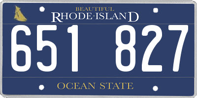 RI license plate 651827