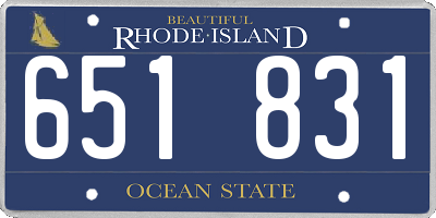 RI license plate 651831